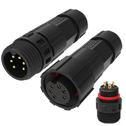 Elecbee M16 6-Pin Gewinde-Verriegelung Inline Wasserdichte Stecker Löttopfen-Stecker-Stecker-Stecker-Stecker-Stecker (ein Paar) IP68 AC/DC-Stromanschluss 110V 5A
