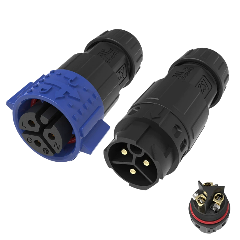Elecbee M19 Reverse Geschlecht Quick-Lock Wasserdichter Stecker, 3 Pin IP68 In-Line-Luftfahrtstecker, Lötloser Schraubanschluss Stecker / Buchse Kabel-Klöser