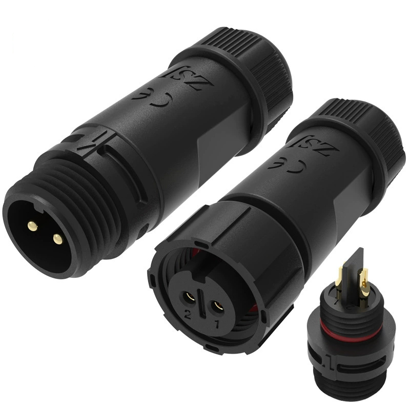 Elecbee M12 2 Pin Kreisverbinder Set Männliche Buchse Gerade Lötstecker IP67 IP68 300V 15A für industrielle Automatisierung