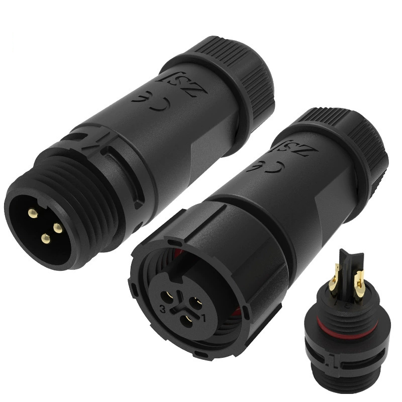 Elecbee M12 3 Pin Circular Connector Set Male Female Straight Solder Connector IP67 IP68 300V 15A
