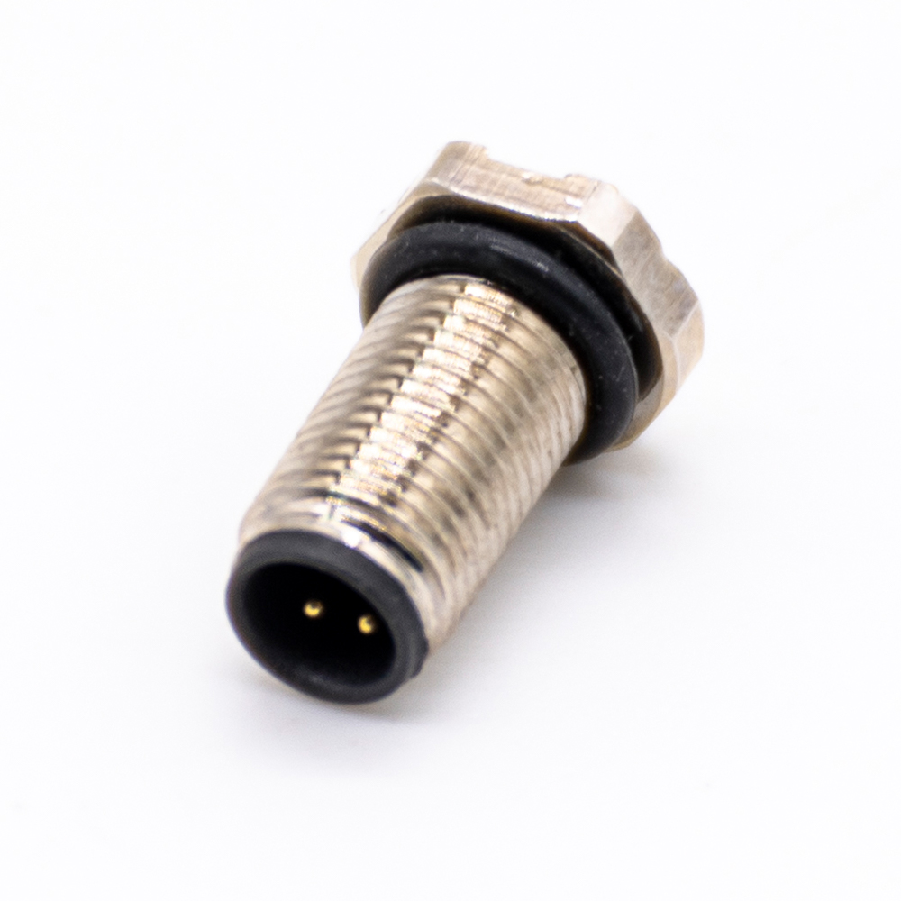 Elecbee M5 Threaded Connector Straight 3 Pin Male Waterproof PCB Type Front Mount A Coding