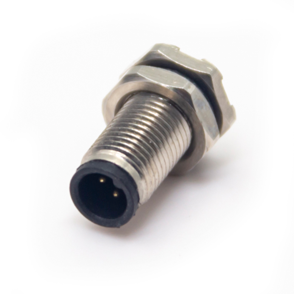 Elecbee M5 Threaded Connector Straight 4 Pin Male Waterproof Front Mount A Coding Solder Cup