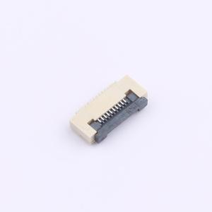 0.5mm الملعب 10 دبوس فليب قفل FFC / FFC موصل، أسفل الاتصال، الزاوية اليمنى سمد، القصدير مطلي
