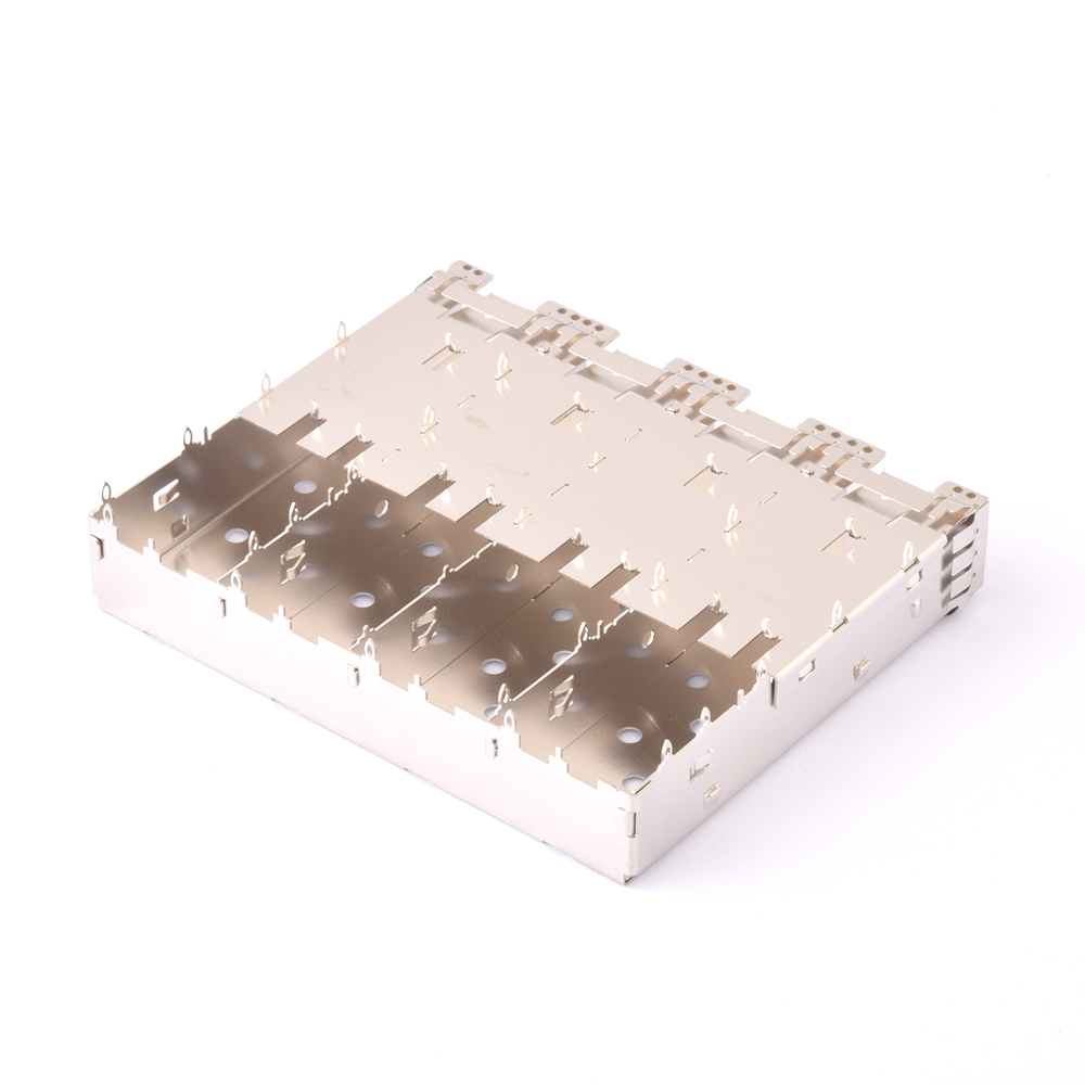 Elecbee SFP+1X4-L0-P SFP+ Cage 1x4 Port THT Einpress-Winkelstecker