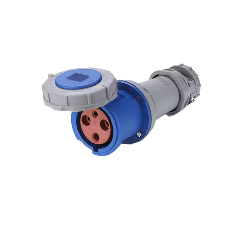 Elecbee IEC60309 IP44 32A 3 Pin 2P+E 6H 220V~250V Blue CEE Industrial Panel Plug Straight
