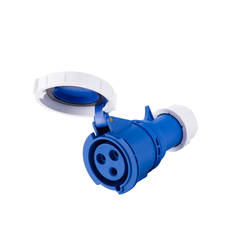 Elecbee IEC60309 IP67 32A 3 Pin 2P+E 6H 220V~250V Blue,White CEE Industrial Socket Connector