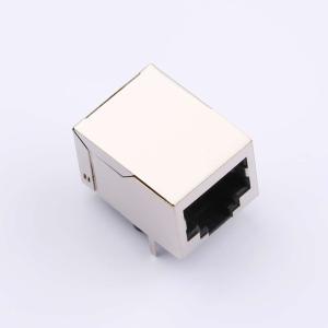 エレクビー 1×1 8P8C 左右の左右のシールド付きブラックカラーRJ45イーサネットコネクタ