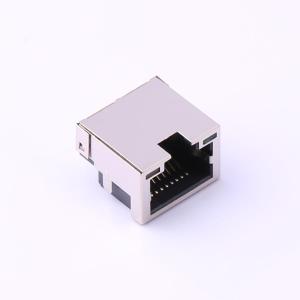 エレクビー 1×1 8P8C の左右の角角を穴を抜け、グリーンイエローLEDシールドブラックカラーRJ45イーサネットコネクタ
