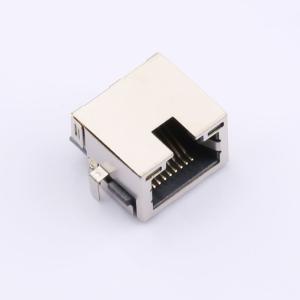 Elecbee 1x1 8P8C 直角スルーホール、緑黄色 LED シールド付き黒色 RJ45 イーサネット コネクタ