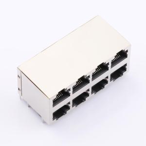 エレクビー 4x4 8P8C 左右の左右の角角(シールド付きブラックカラーRJ45)イーサネットコネクタ
