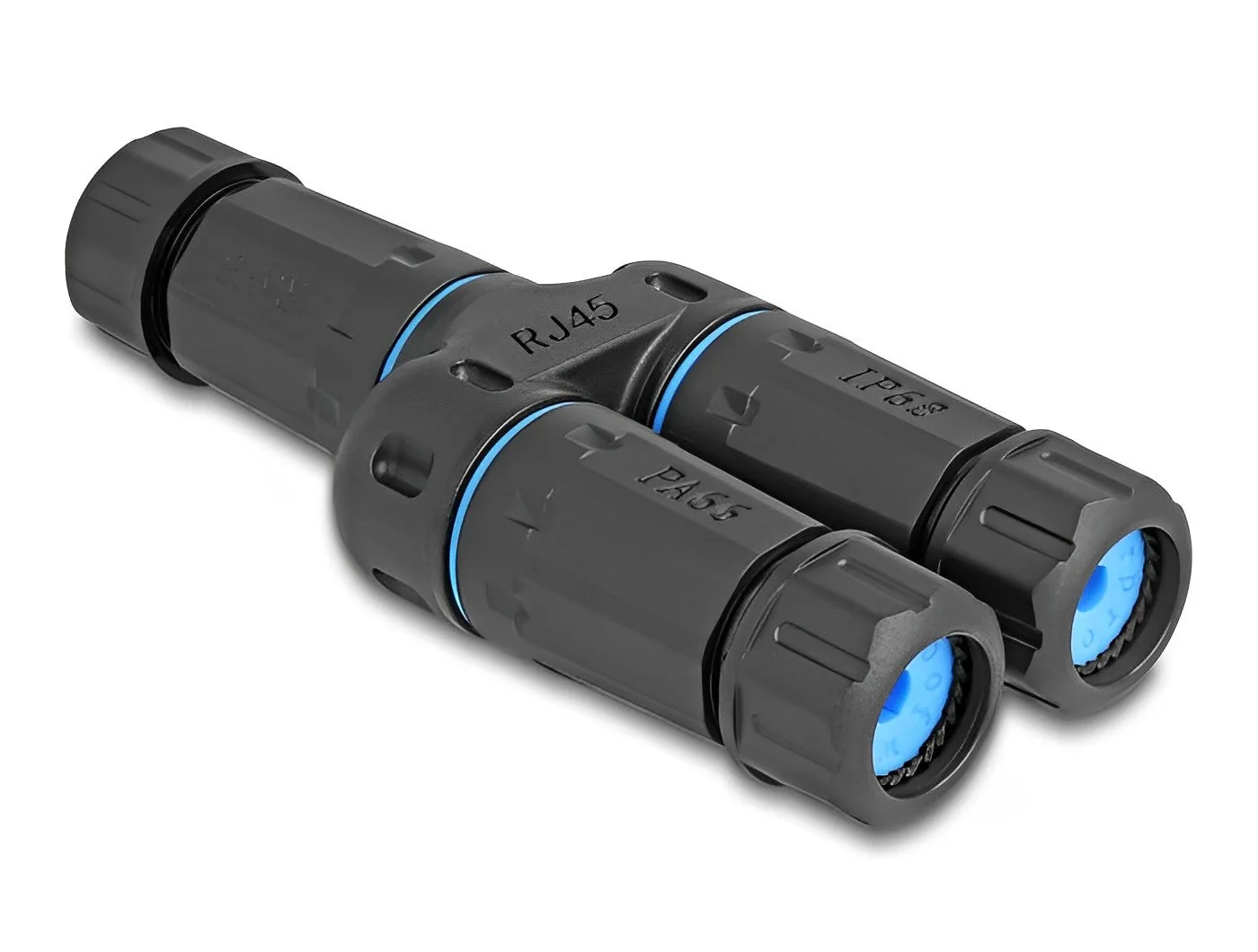 Elecbee Cable Connector RJ45 to RJ45 Cat.6 with M16 thread and bayonet lock IP68 dust and waterproof