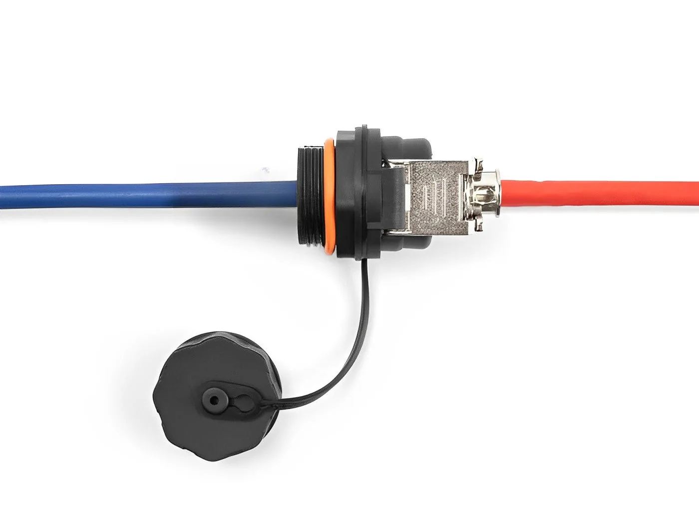 Elecbee Cable Connector RJ45 to RJ45 Cat.6 with M16 thread IP68 dust and waterproof