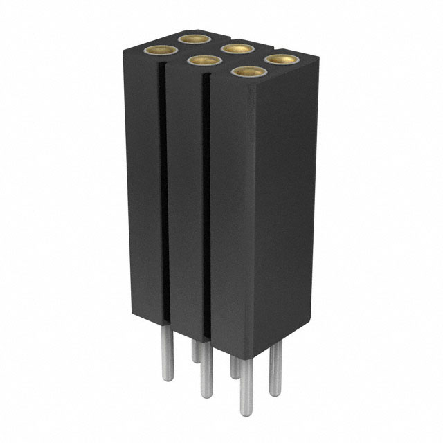 Elecbee female header, 2.0mm pitch, 2x3 pin, vertical insert, round pin.