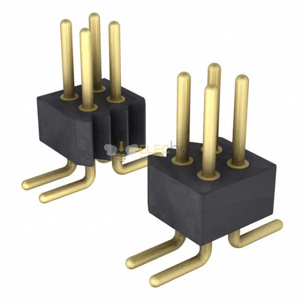 Vertical Rotation Pin Elecbee pin header, 1.27mm pitch, 2x10 pins, vertical patch, round pins.