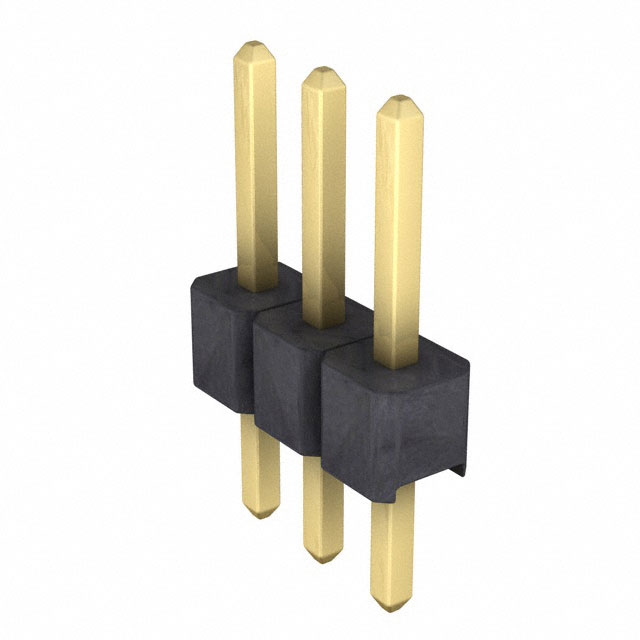 Elecbee pin header, 2.0mm pitch, 1x3 pin, vertical insert, square pins.