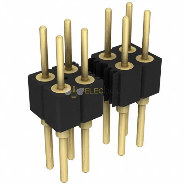 Vertical Rotation Pin Elecbee Pin header, 2.0mm pitch, 2x17pin, vertical insert, round pins.