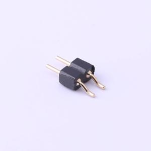 Elecbee pin header, 2.54mm pitch, 1x2 pin, horizontal patch, round pins.