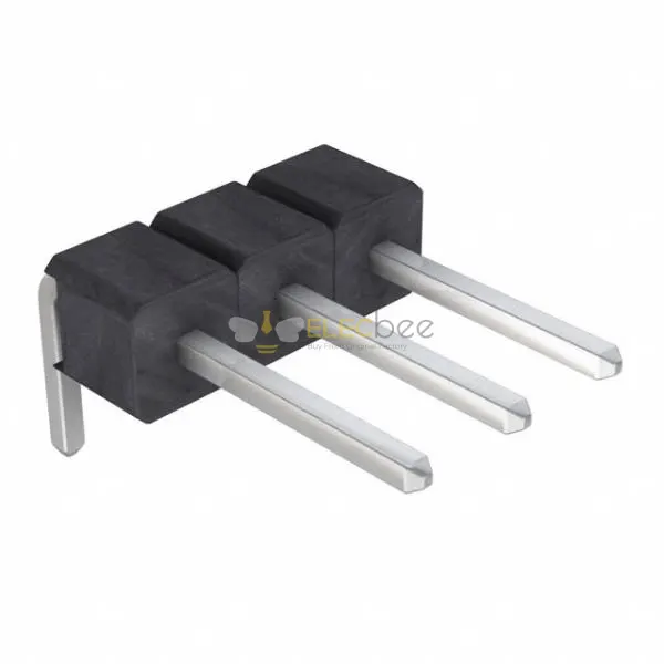 Square Pin Header Cable Elecbee pin header, 2.54mm pitch, 1x3 pin, horizontal connector, square ...