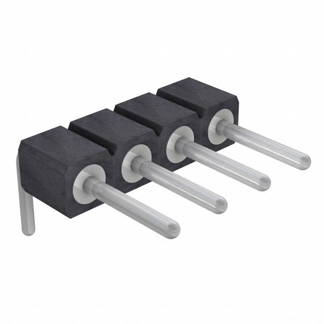 Elecbee 핀 헤더, 2.54mm 피치, 1x4 핀, 수평 인서트, 원형 핀, 주석 도금.