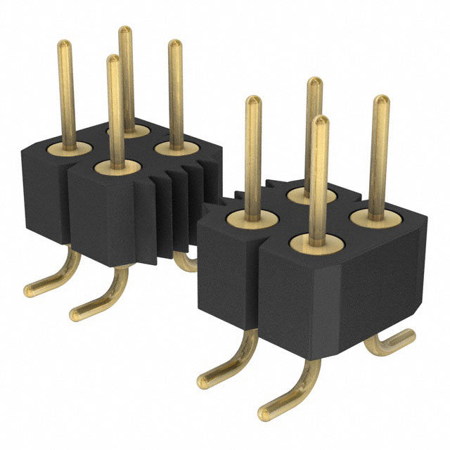 Elecbee pin header, 2.54mm pitch, 2x13 pins, vertical patch, round pins.