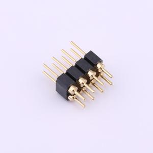 Elecbee pin header, 2.54mm pitch, 2x4 pins, vertical insert, round pins.