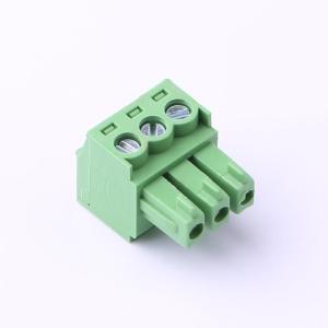 Elecbee Plug-in terminal block, 3.5mm pitch, 1x3 pin, green.