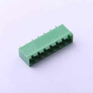 Elecbee pluggable terminal block socket, 5.08mm pitch, 1x7pin, vertical socket, green.