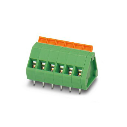 Элекби Терминальный Блок 5.08mm Высот 1x6pp Push-In Весенний Цвет Зеленый