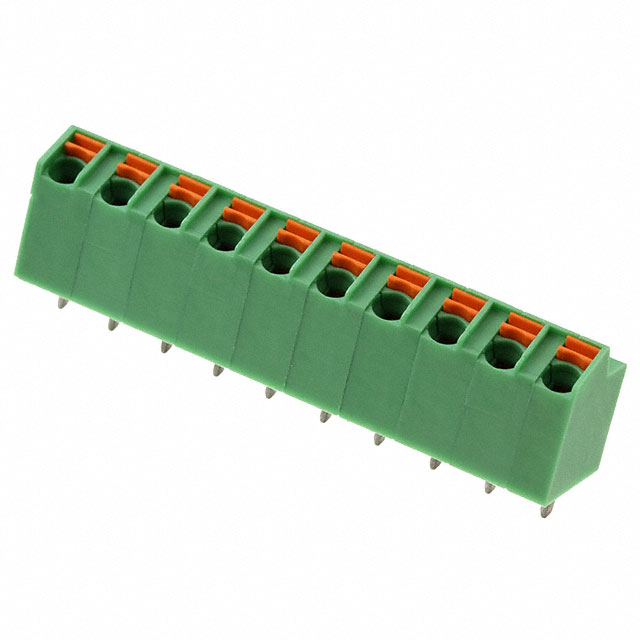 إلكبي محطة كتلة 5MM الملعب 1x10pin دفع في الربيع اللون الأخضر