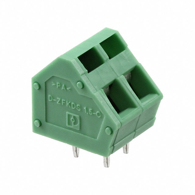 Клеммная колодка Elecbee, шаг 5 мм, 1x2 контакта, вставная пружина, цвет: зеленый