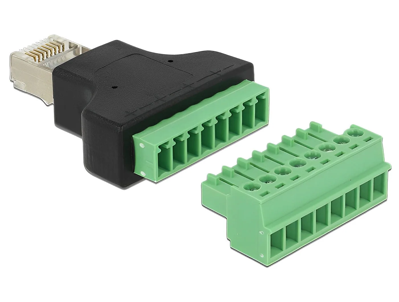 Elecbee Adapter RJ45 male > Terminal Block 8 pin 2-part 3.5 mm