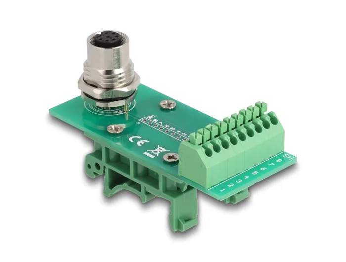Elecbee M12 Transfer Module Adapter A-coded 8 pin female to 9 pin ...