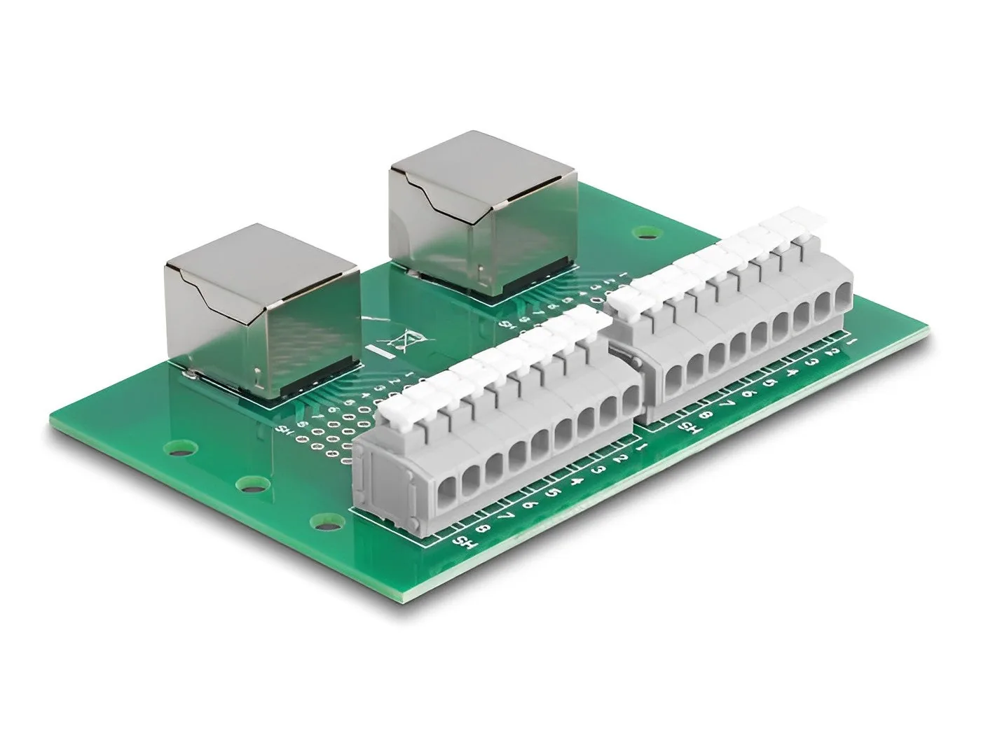带按钮的 Elecbee RJ45 2 x 女性至 2 个终端端子