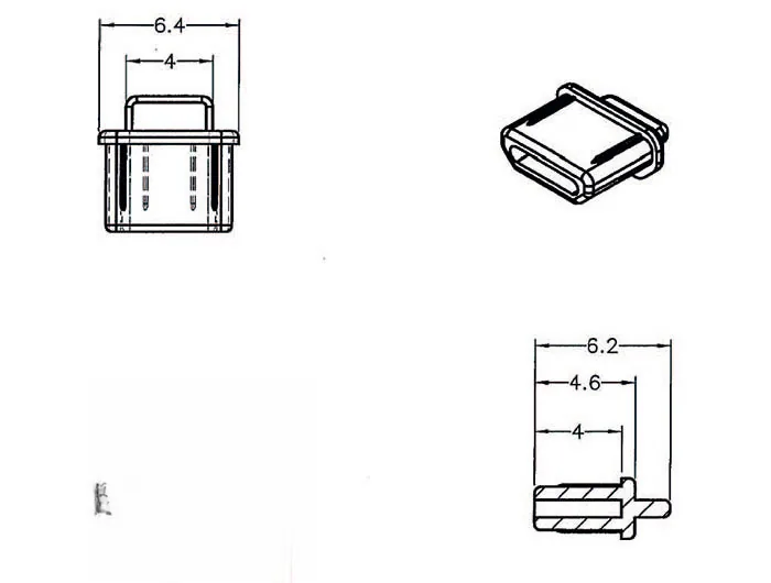 Elecbee Dust Cover for HDMI micro-D female with grip 10 pieces black