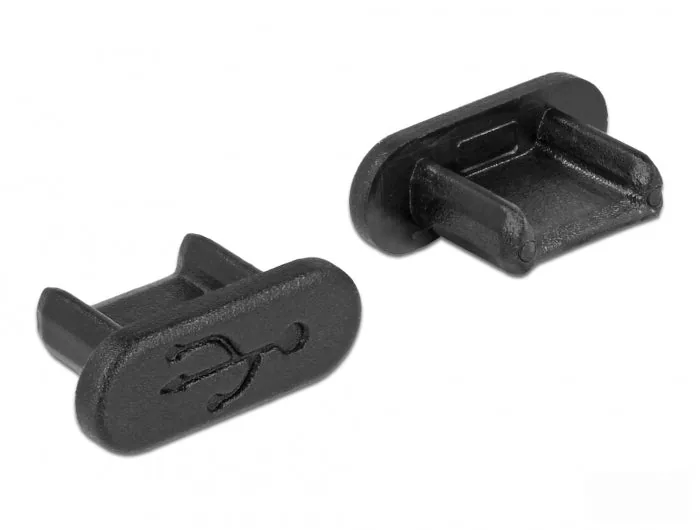 Elecbee Dust Cover for USB 2.0 Micro-B female without grip 10 pieces black