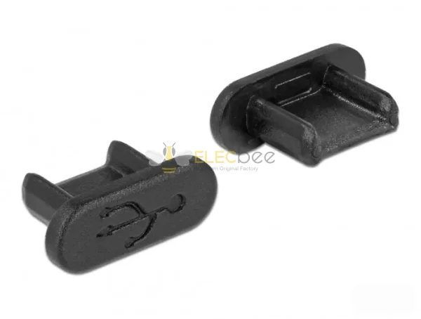 Elecbee Dust Cover for USB 2.0 Micro-B female without grip 10 pieces black