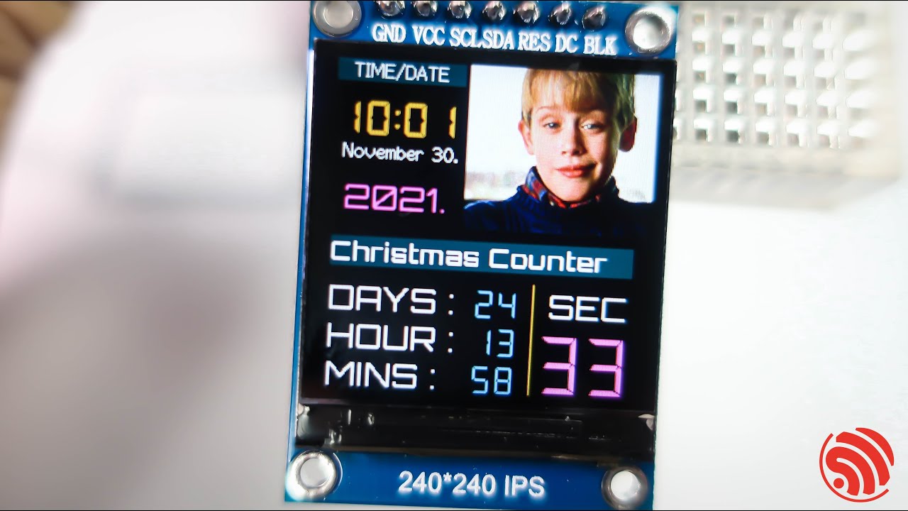 Display LCD IPS 1.3 Pollici 240x240 Pixel - Driver ST7789, Interfaccia SPI 7 Pin - 3.3V