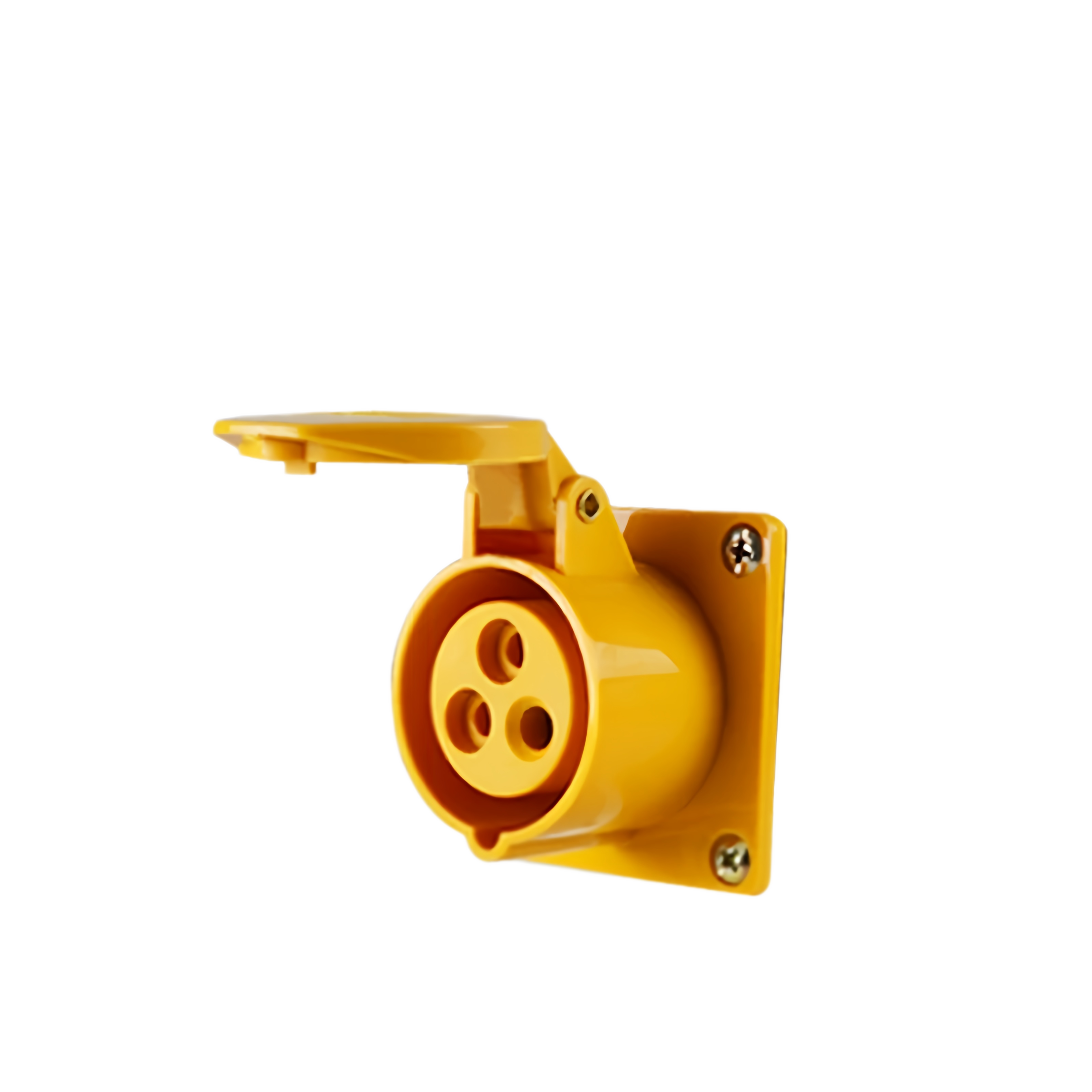 Elecbee IEC60309 IP44 32A 3 Pin 2P+E 4H 110V~130V Yellow CEE Industrial Panel Socket Straight