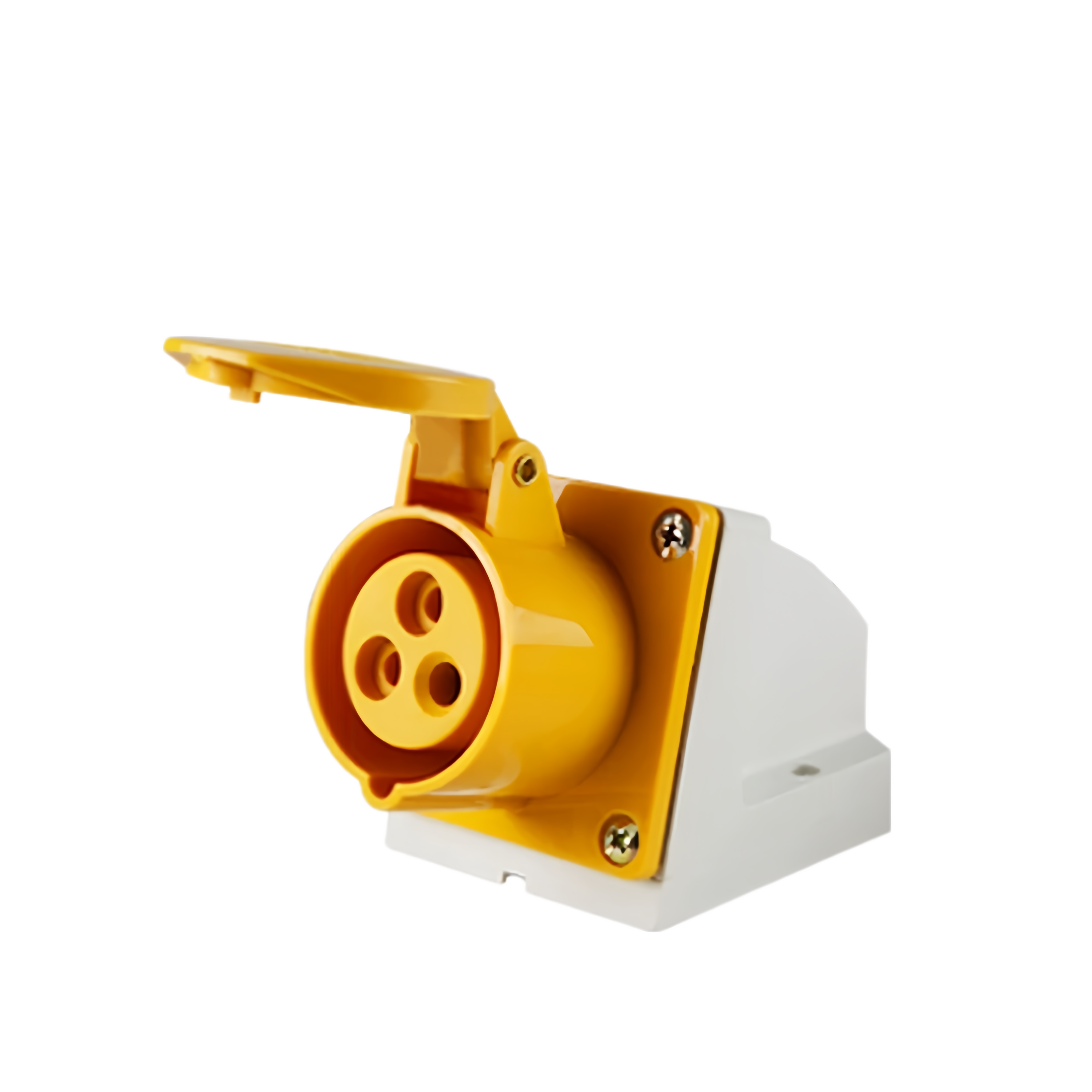 Elecbee IEC60309 IP44 16A 3 Pin 2P+E 4H 110V~130V Yellow,White CEE Industrial Wall Socket