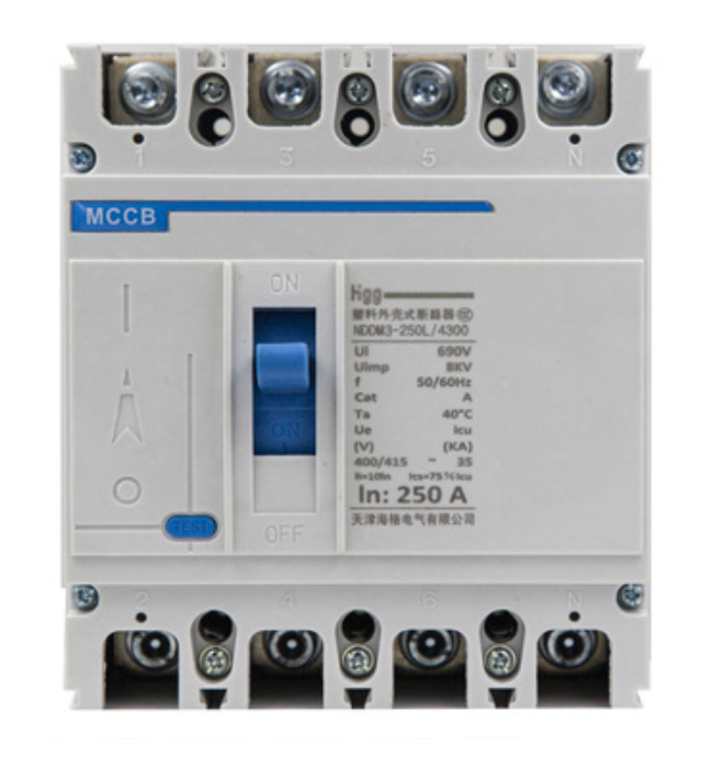 Molded Case Circuit Breaker 4P 80A,Frame Current 125A,Breaking capacity 25KA
