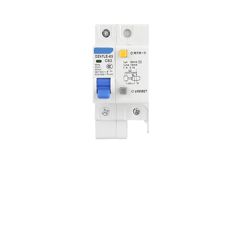 Disjuntor de corrente residual com proteção contra sobrecarga, 1P, 63A, CURVAS C, capacidade de pausa 4.5 KA