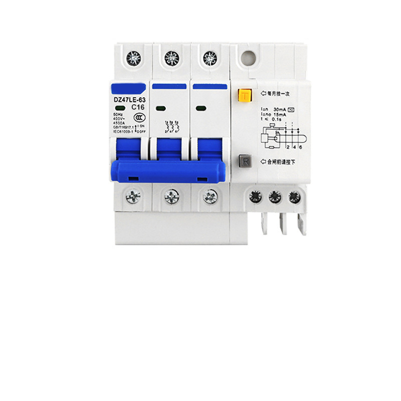 Residual Current Breaker with Overload protection,3P,16A,C CURVES,Breaking capacity 4.5 KA
