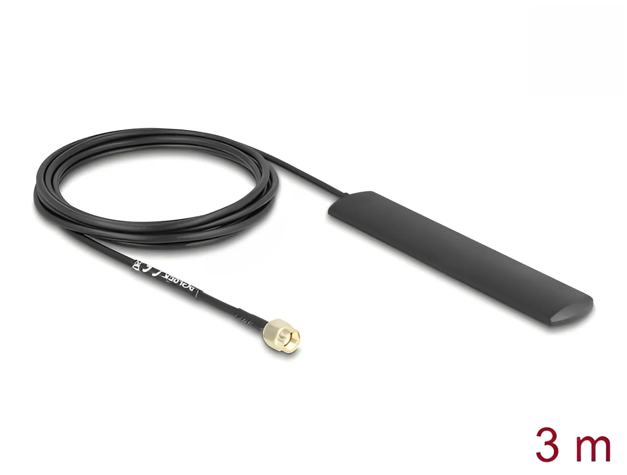 Elecbee WiFi 5.8 GHz Antenna RP-SMA plug 3 dBi omnidirectional with connection cable RG-174 3 m black self-adhesive