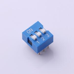 Elecbee Interrupteur DIP 3 positions, pas de 2,54 mm, trou traversant, glissière droite, bleu