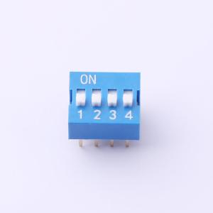 Elecbee Interrupteur DIP 4 positions, pas de 2,54 mm, trou traversant, glissière droite, bleu