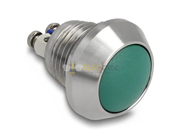 Elecbee Push Button for Installation 12 mm 2 x Screw Terminal green