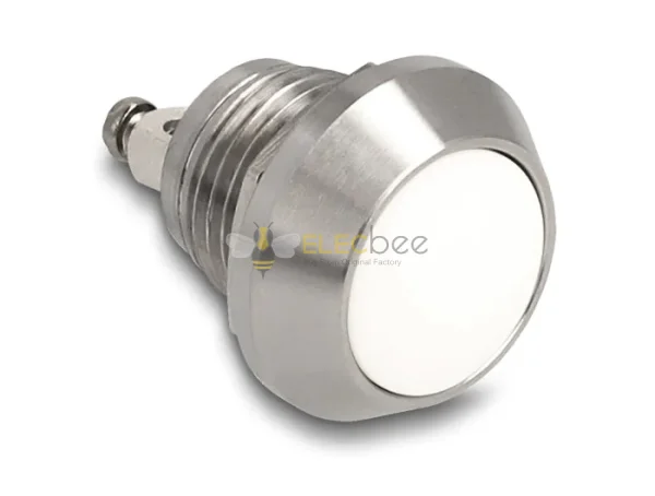 Elecbee Push Button for Installation 12 mm 2 x Screw Terminal white