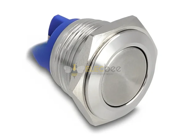 Elecbee Push Button for Installation 16 mm 2 x Screw Terminal actuator flat