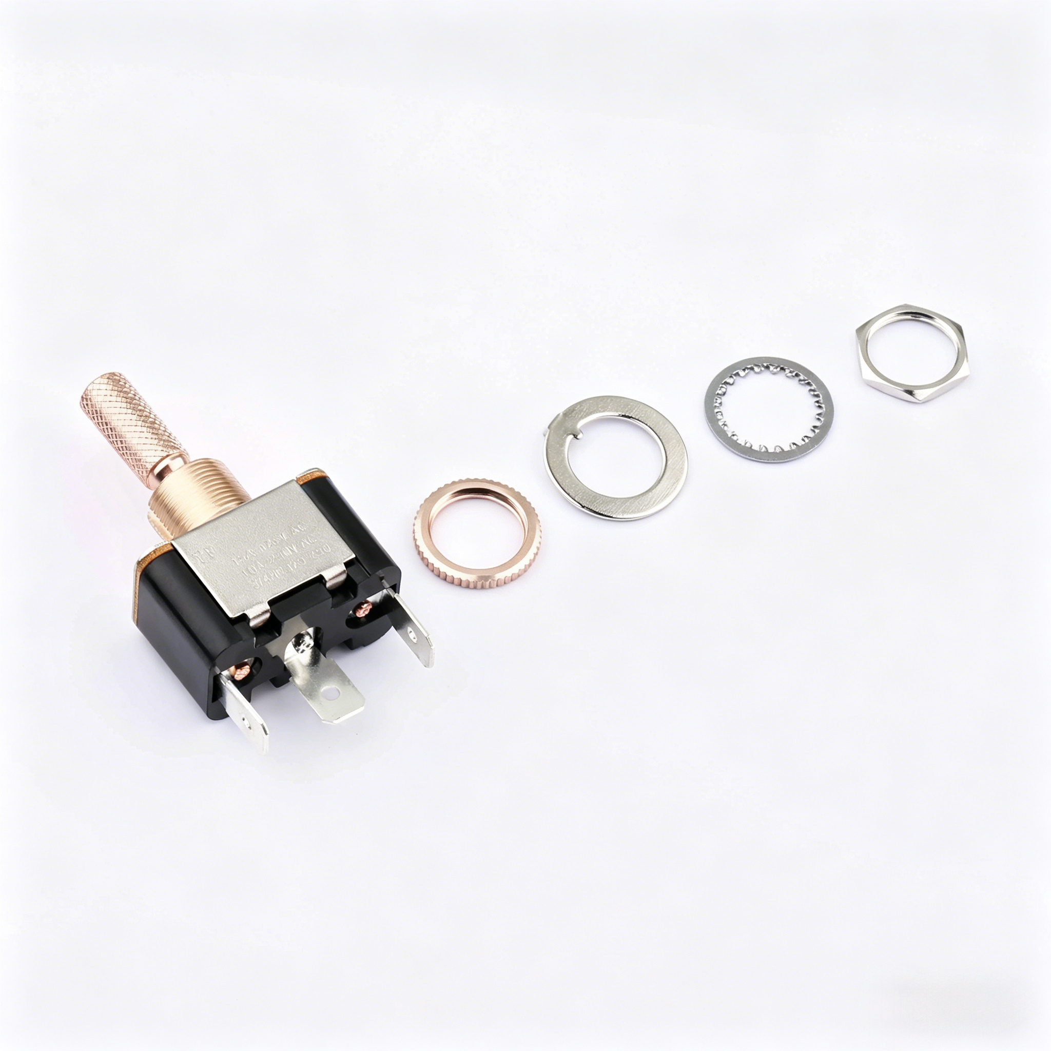 Elecbee KN3(A)-103-GP-M-RS SPDT ON-OFF-ON パネルマウント トグル スイッチ 15A 250VAC