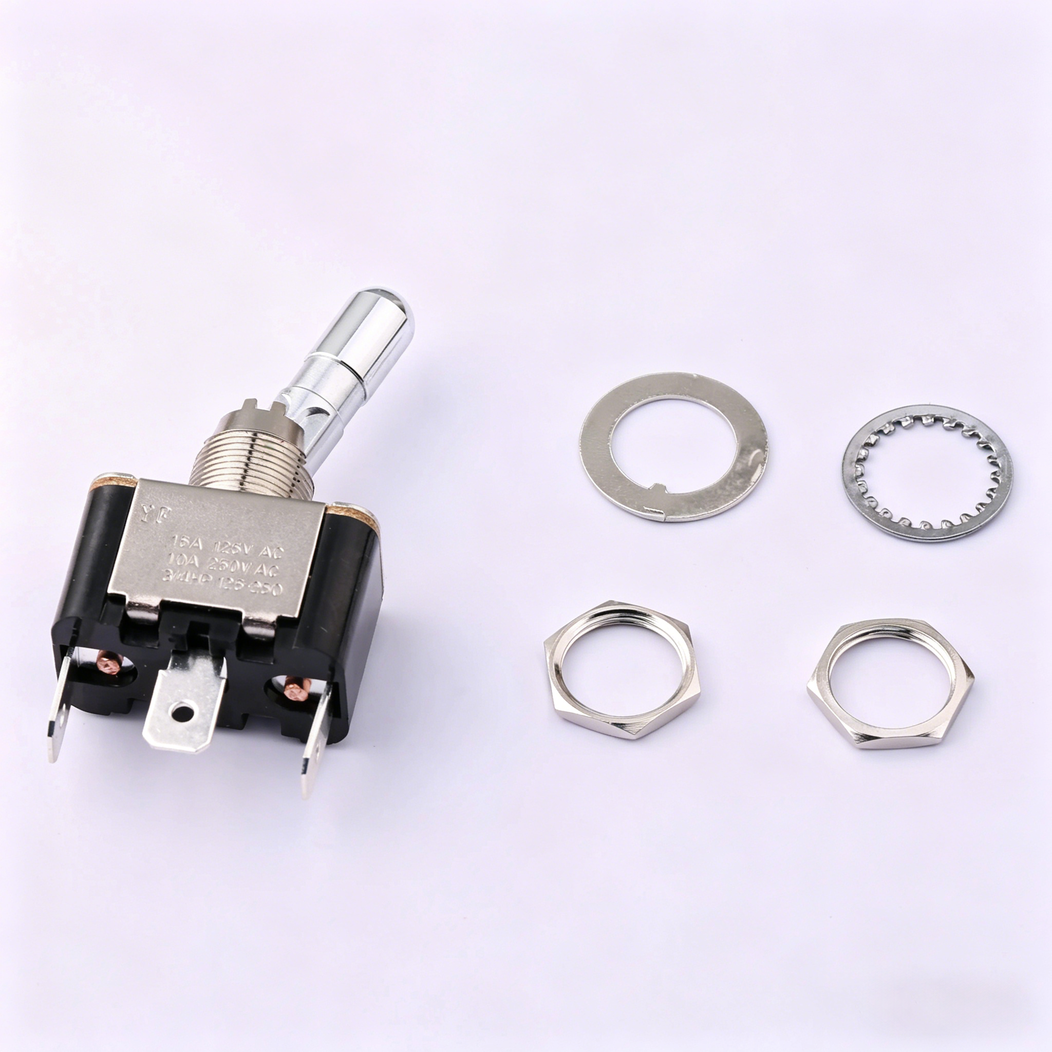 Elecbee KN3(A)-103-L4P-M-RS SPDT ON-OFF-ON ロックレバー トグル スイッチ 15A 250VAC